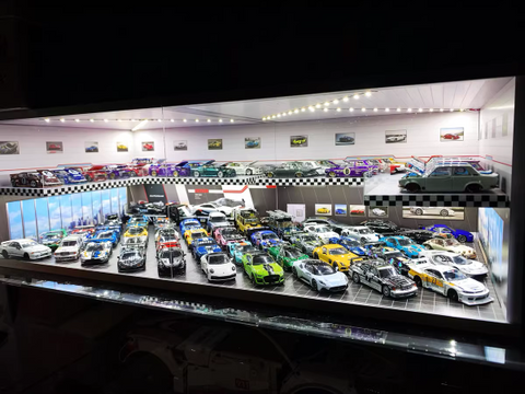 1/64 Showroom Car Garage Display Model Diorama Kit w/LED Lighting - DOUBLE (A+A)