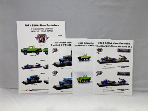 # 01099 - 2023 Sema M2 Machines Complete Set - 6 Pcs. w/Cards (Reg. + Chase)