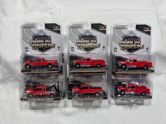 # 01232 - 1:64 GL Ram + Ford Red Utility Trucks Lot - 6 Pcs.