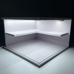 1/64 Blank White Showroom Display Diorama Kit w/LED Lighting - SINGLE