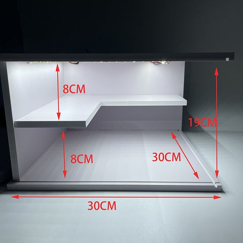 1/64 Blank White Showroom Display Diorama Kit w/LED Lighting - SINGLE
