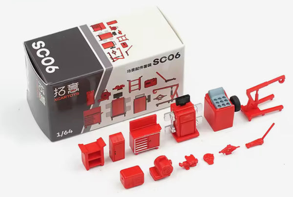 1/64 Garage Tools Accessory Set - 12 Pieces | MINI-MOTORS, Inc