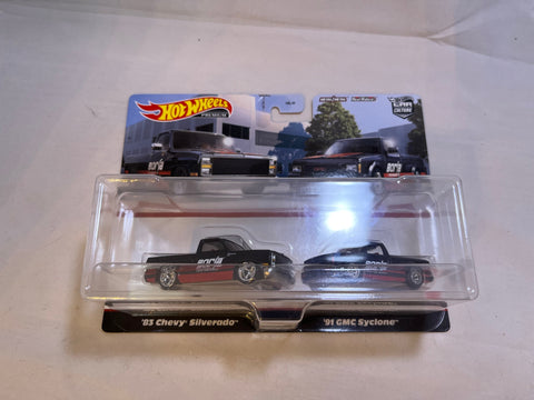 # 01022 - Hot Wheels Premium 1:64 "'83 Chevy Silverado" and "'91 GMC Syclone" - 2 Pcs.